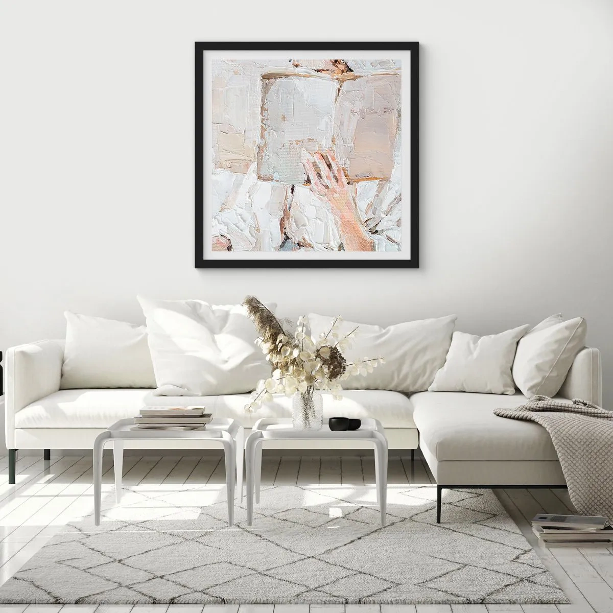 Poster in een zwarte lijst - In een andere wereld - 40x40 cm