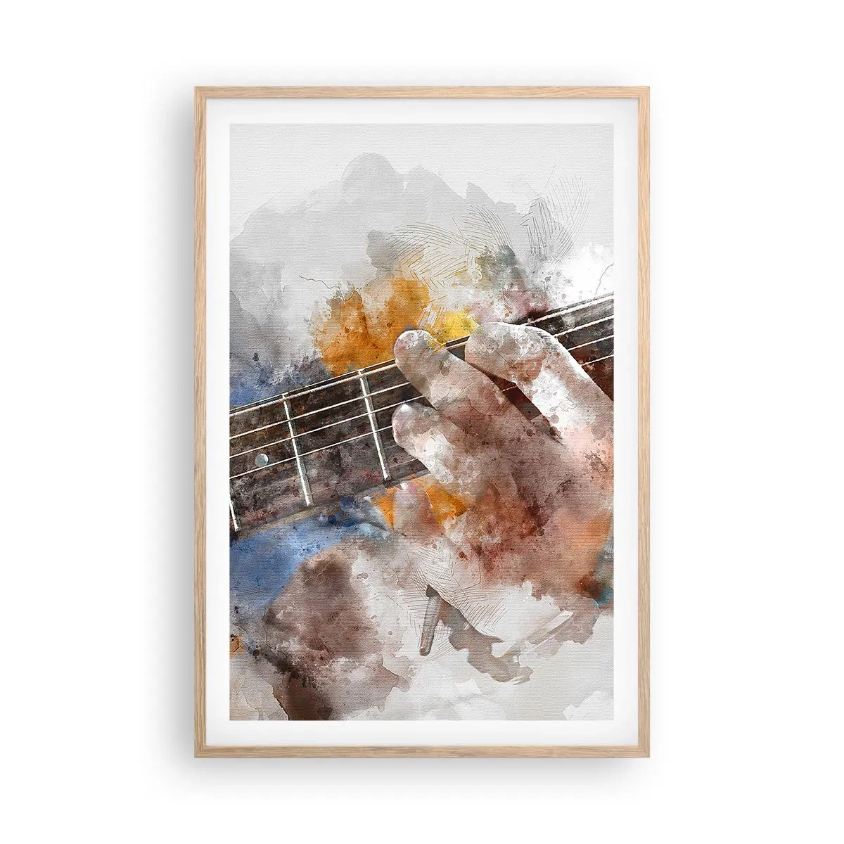 Een poster in een licht eiken lijst - Poëzie tussen de snaren - 61x91 cm