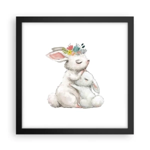 Poster in een zwarte lijst - Het is het beste met mama - 30x30 cm