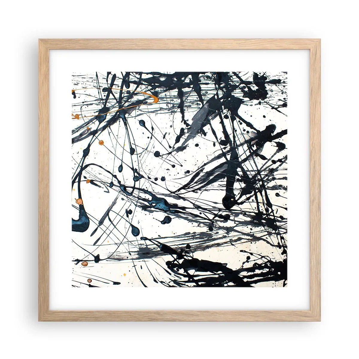Een poster in een licht eiken lijst - Expressionistische abstractie - 40x40 cm