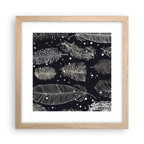 Een poster in een licht eiken lijst - Gevederde kant - 30x30 cm