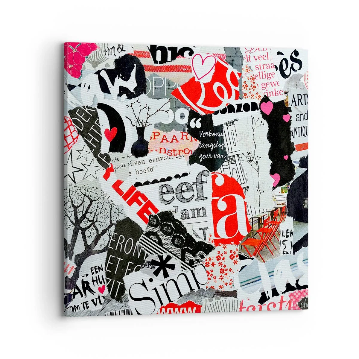 Schilderen op canvas - Hipster-collage - 70x70 cm