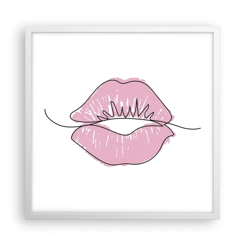Poster in een witte lijst - Klaar om te kussen? - 50x50 cm