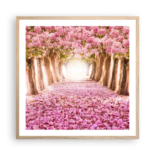 Een poster in een licht eiken lijst - De weg naar het paradijs - 60x60 cm