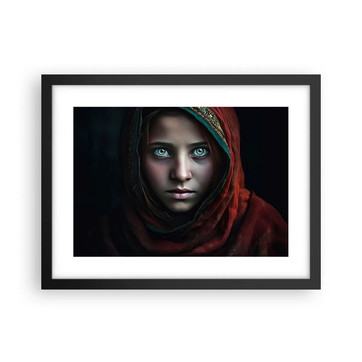 Poster in een zwarte lijst - Oosterse prinses - 40x30 cm