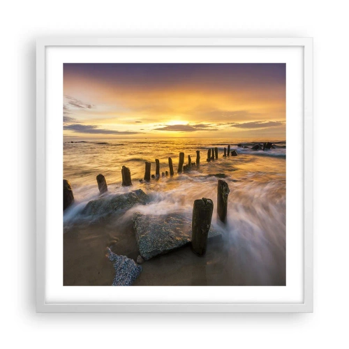 Poster in een witte lijst - De rauwe schoonheid van de Oostzee - 50x50 cm