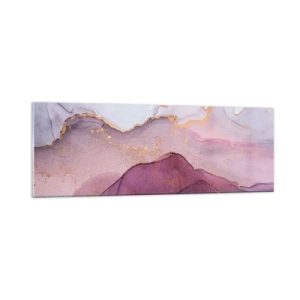 Schilderen op glas - Lila en paarse golven - 90x30 cm