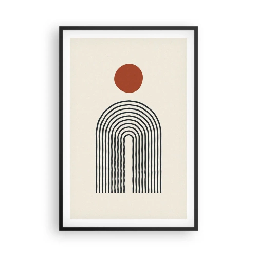 Poster in een zwarte lijst - Magnetisme van vormen en kleuren - 61x91 cm