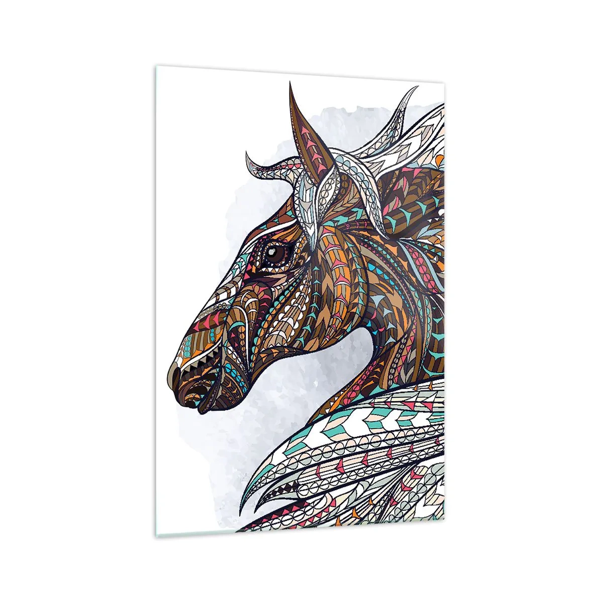 Schilderen op glas - Keltisch strijdersros - 70x100 cm