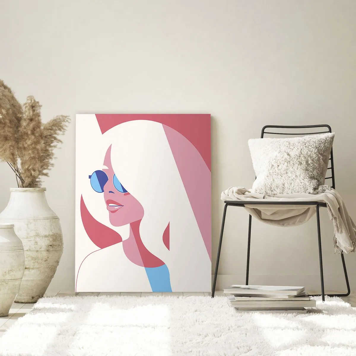 Schilderen op glas - Het was een blondine... - 80x120 cm