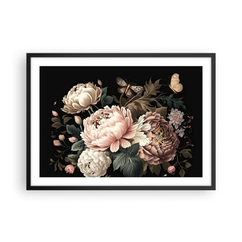 Poster in een zwarte lijst - In barokstijl - 70x50 cm
