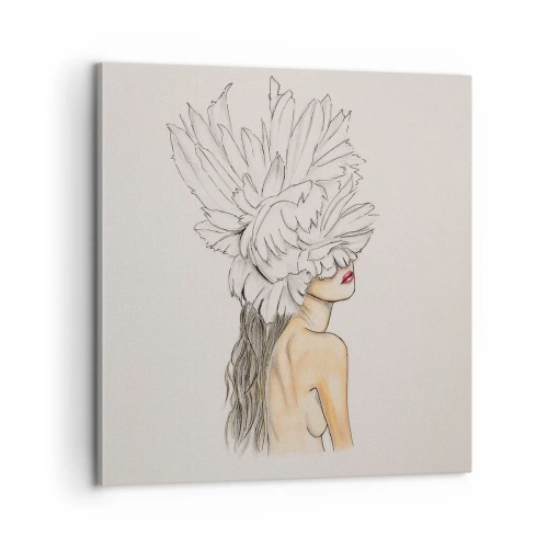 Schilderen op canvas - gekroonde schoonheid - 60x60 cm