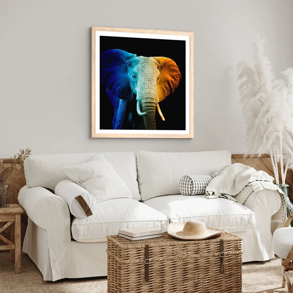 Een poster in een licht eiken lijst - Excentriek, niet raar - 60x60 cm