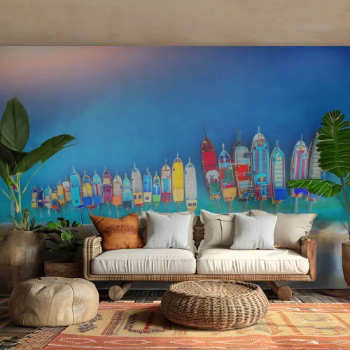 Fotobehang op maat Premium Canvas - Vanuit vogelperspectief - Landschap, Strand, Zee