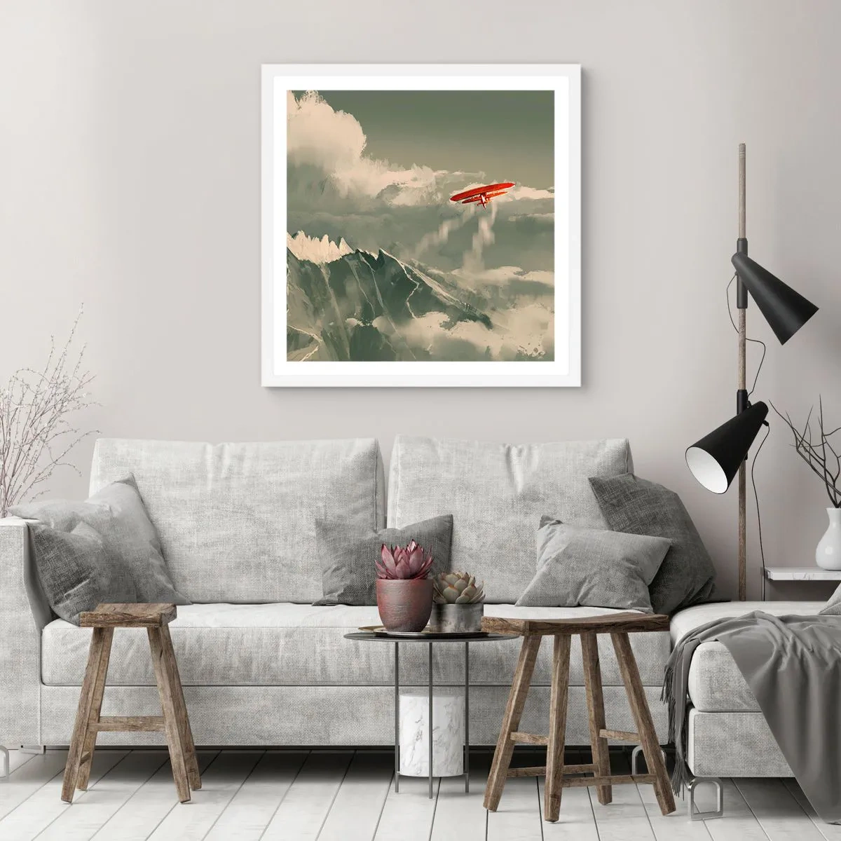 Poster in een witte lijst - Onverschrokken pionier - 40x40 cm