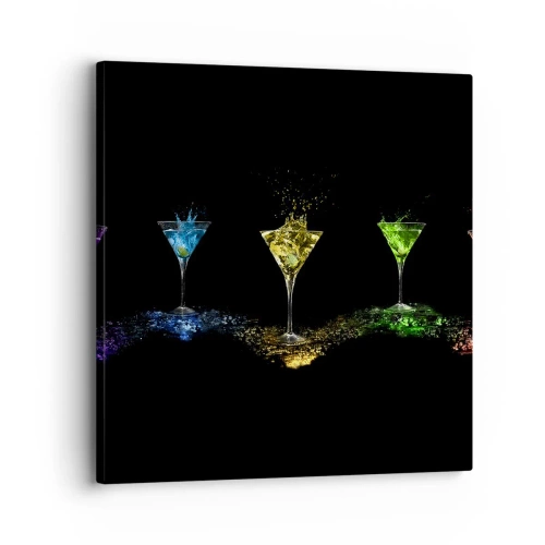 Schilderen op canvas - Kleuren van vreugde in kristalglas - 30x30 cm