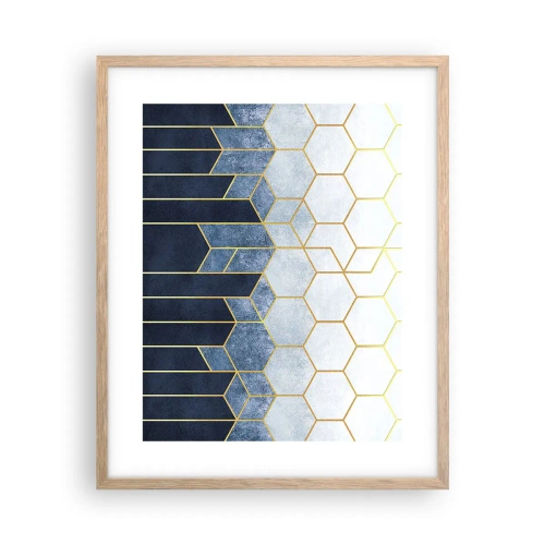Een poster in een licht eiken lijst - Compositie in een gesyncopeerd ritme - 40x50 cm