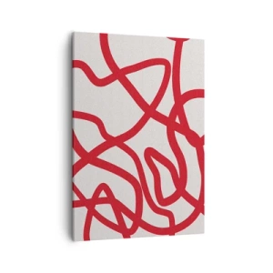 Schilderen op canvas - Rood op wit - 50x70 cm