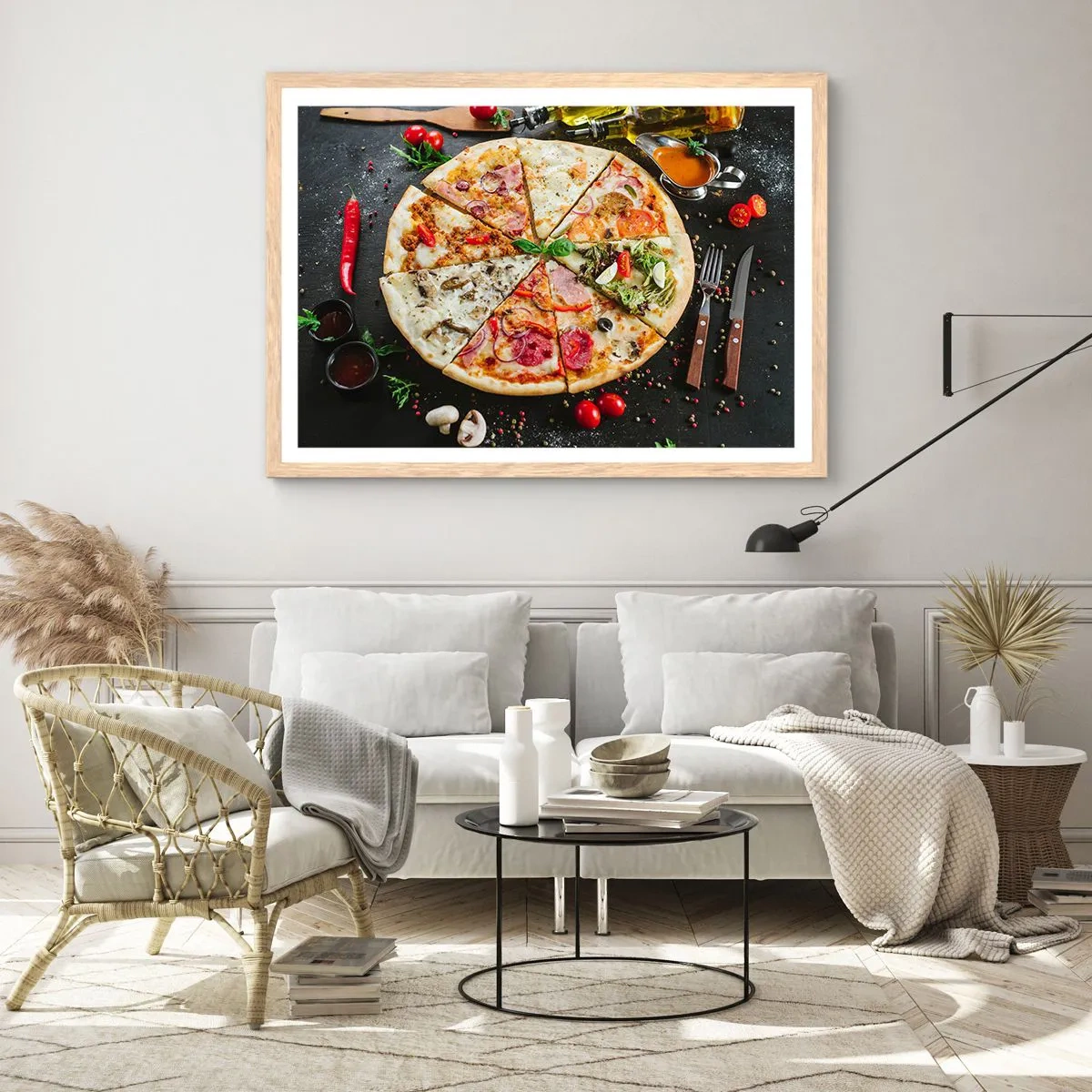 Een poster in een licht eiken lijst - Een scala aan smaken - 100x70 cm