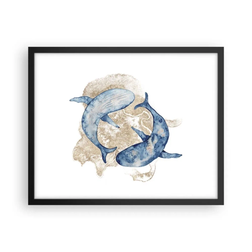 Poster in een zwarte lijst - Vriendschap of liefde? - 50x40 cm