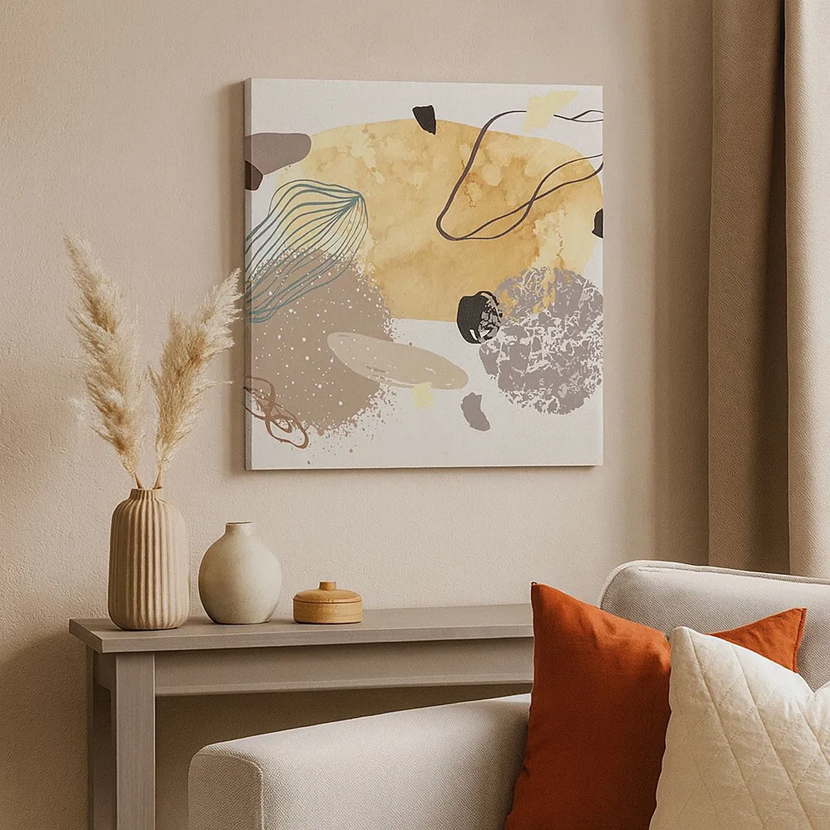 Schilderen op canvas - Toegepaste plumcologie - 30x30 cm