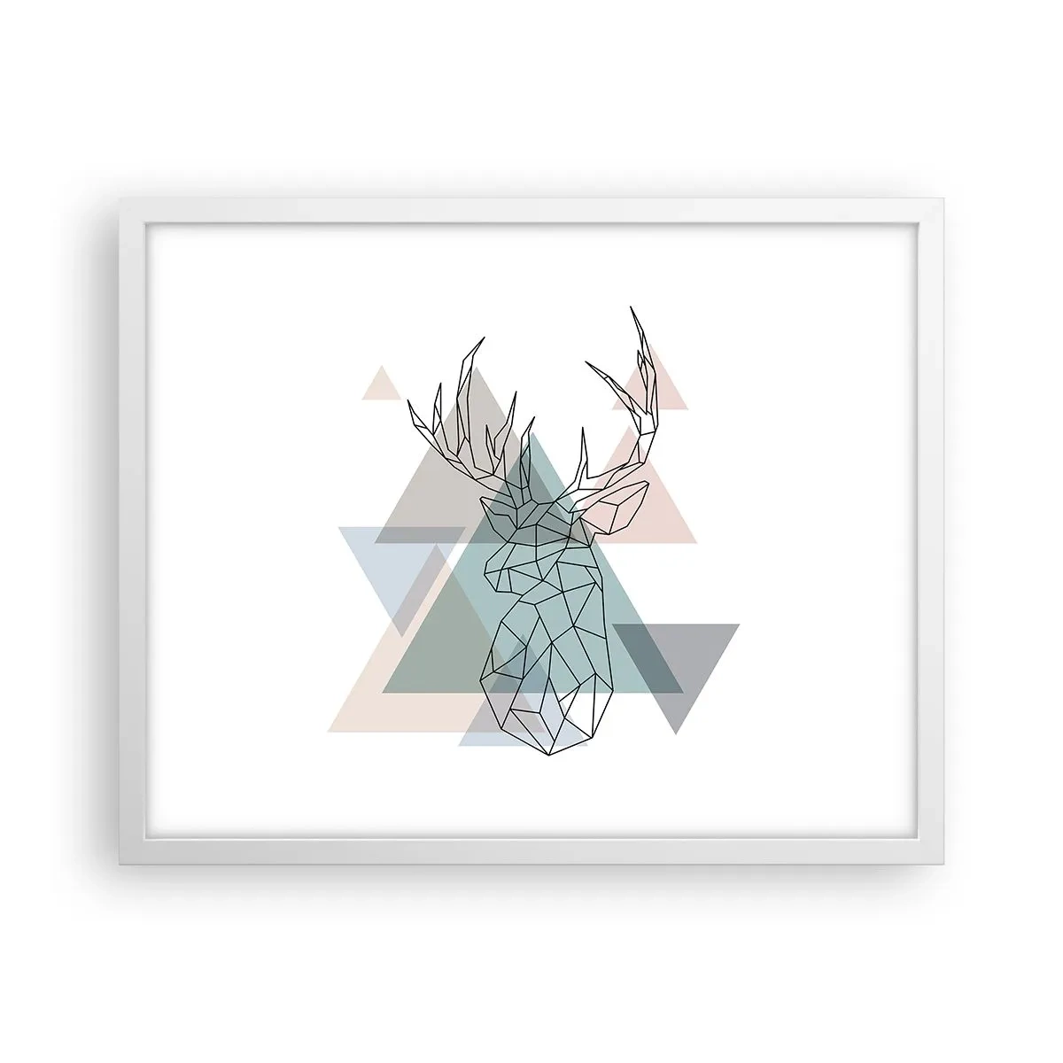 Poster in een witte lijst - In een geometrisch bos - 50x40 cm