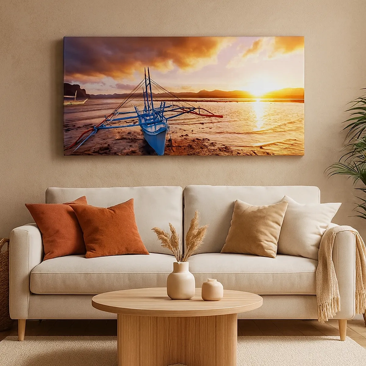 Schilderen op canvas - Strek je uit op het zand na een hele dag - 30x30 cm