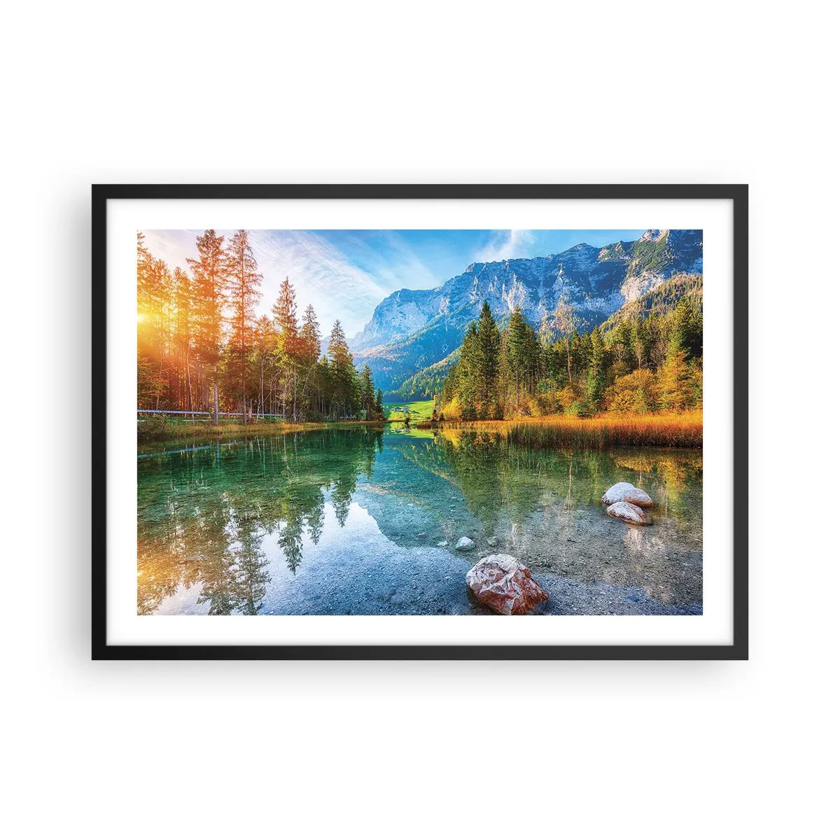 Poster in een zwarte lijst - De zachtheid van de herfst - 70x50 cm