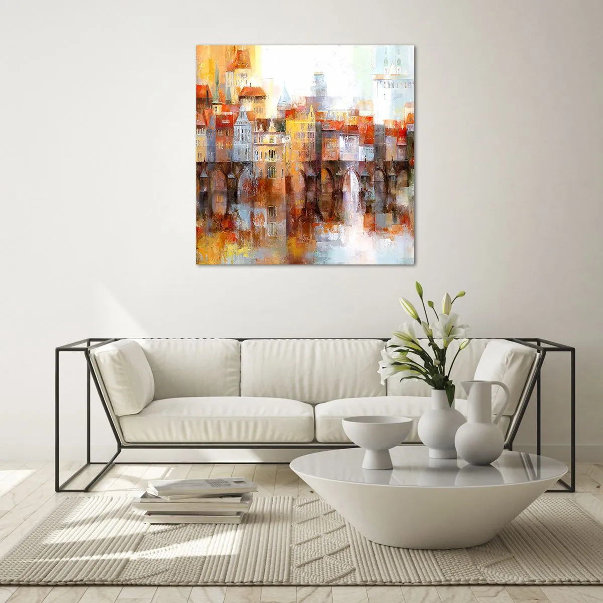 Schilderen op glas - Ook onder de brug is het mooi - 30x30 cm