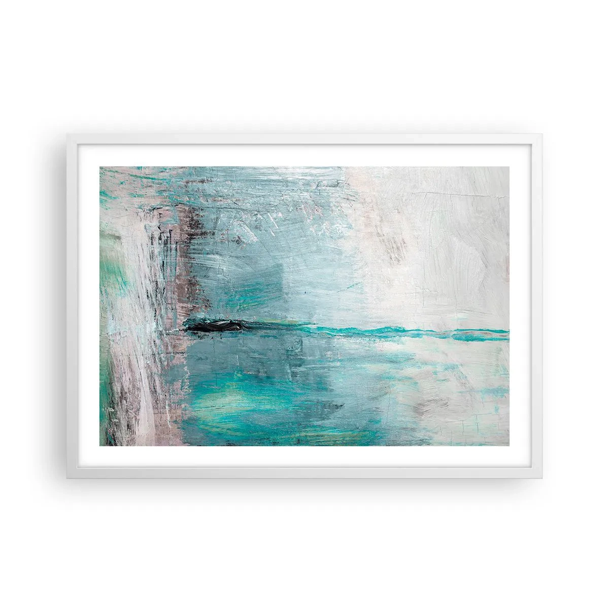 Poster in een witte lijst - Horizontaal in blauw - 70x50 cm