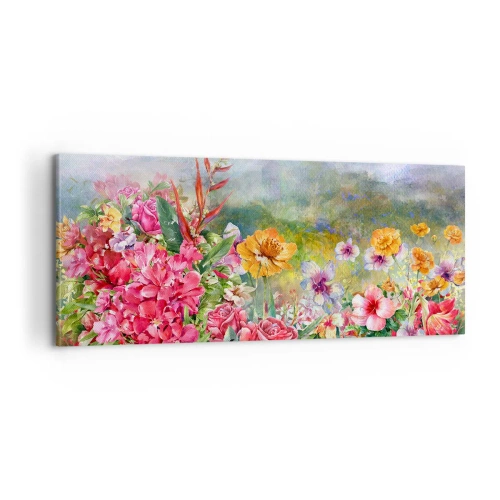 Schilderen op canvas - Een tuin die gek is geworden - 100x40 cm