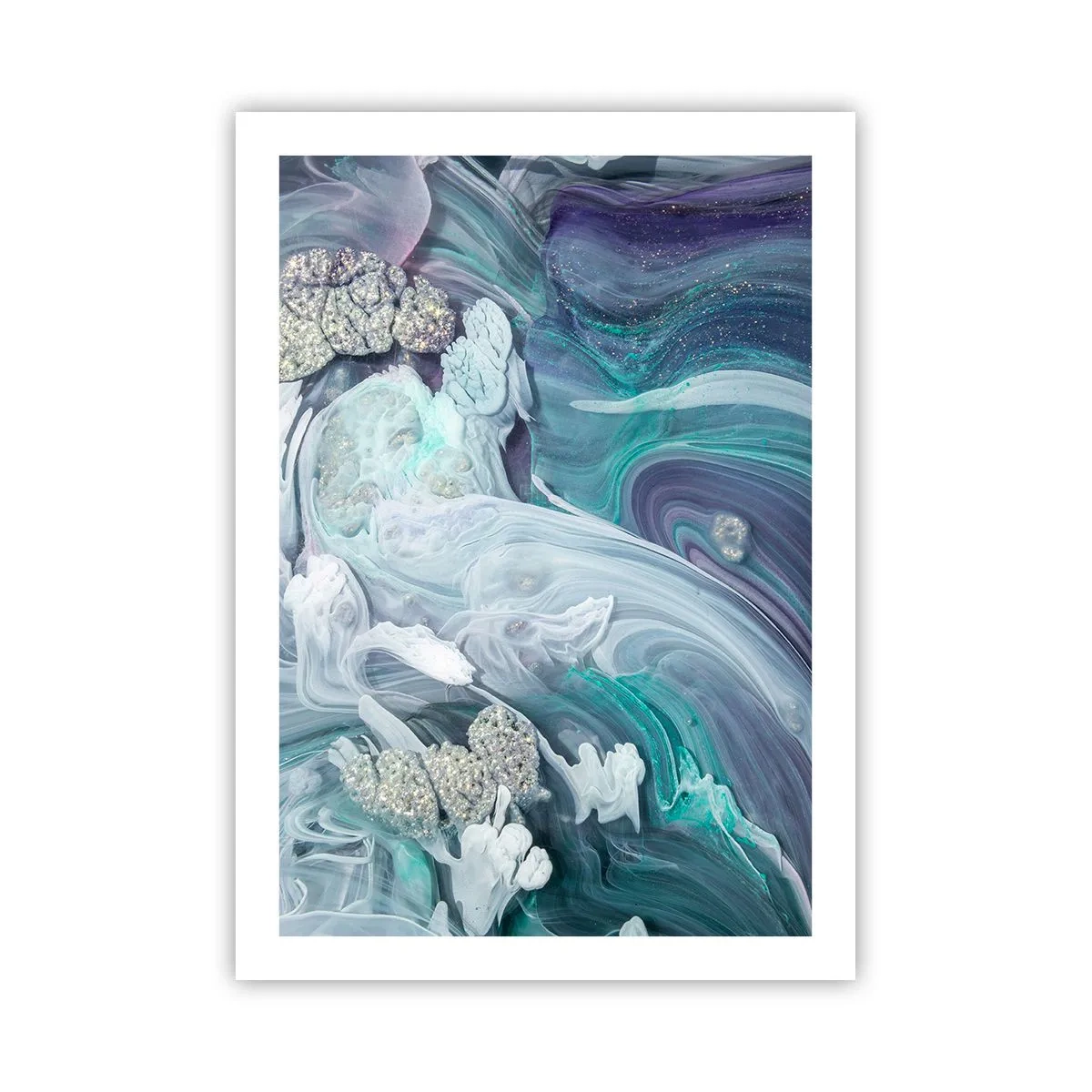 Poster - Stromingen van hemelsblauw - 50x70 cm