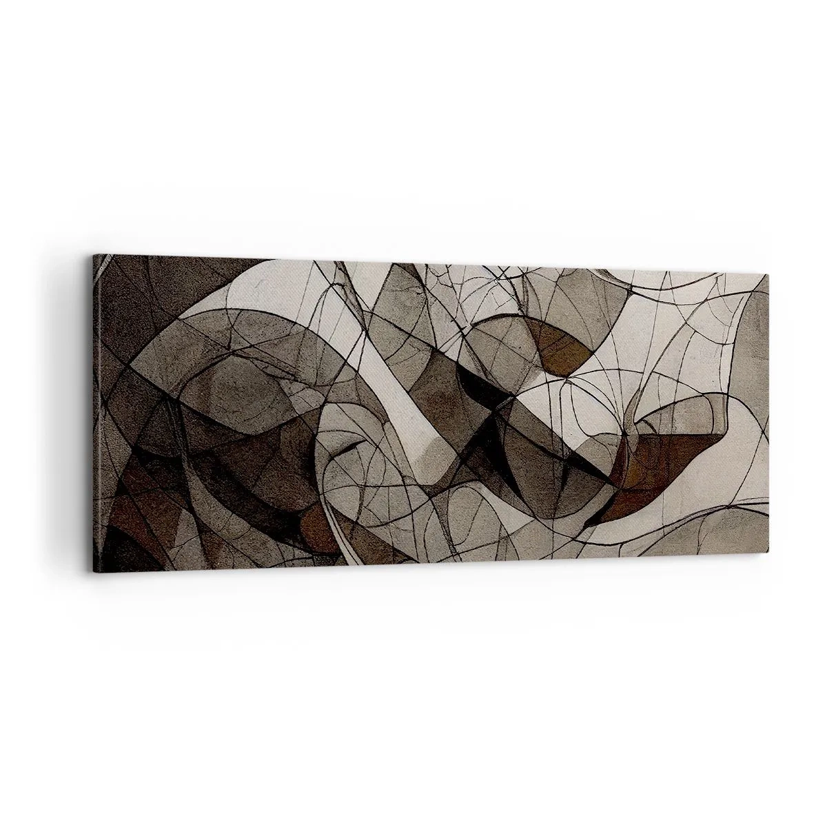 Schilderen op canvas - Circulatie van aardekleuren - 100x40 cm