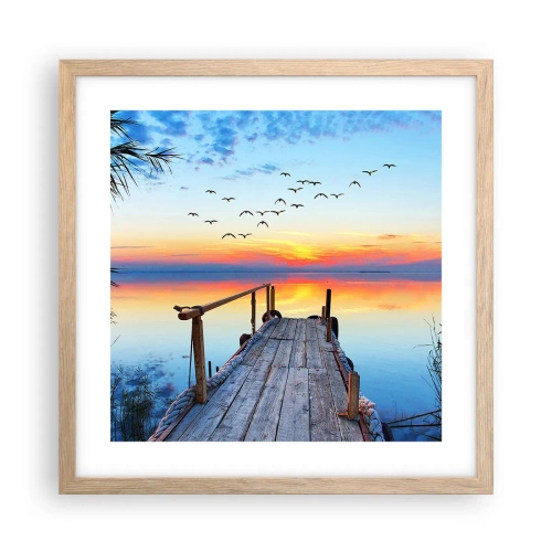 Een poster in een licht eiken lijst - Het is tijd om terug te gaan... - 40x40 cm