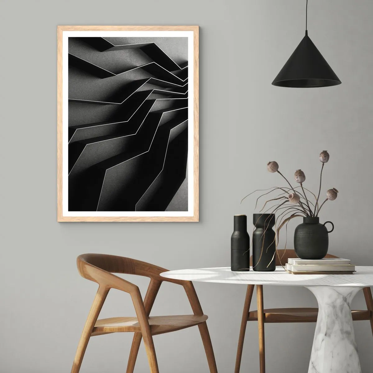 Een poster in een licht eiken lijst - Ruimtelijke orde - 70x100 cm