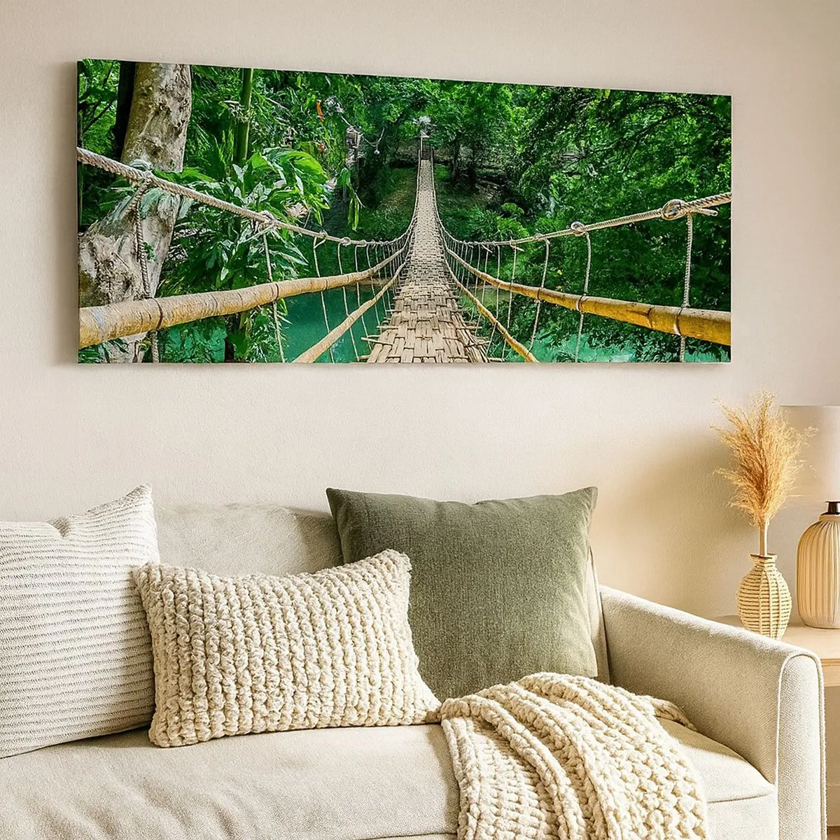 Schilderen op canvas - Apenbrug over de green - 100x40 cm