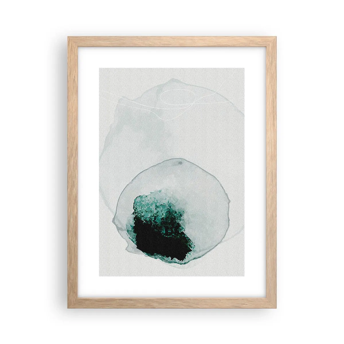 Een poster in een licht eiken lijst - In een druppel water - 30x40 cm