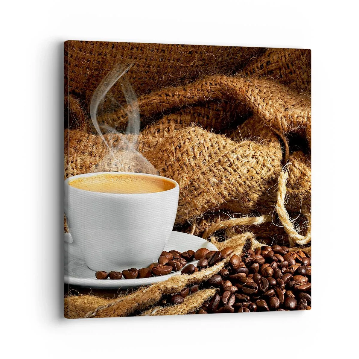 Schilderen op canvas - De geur van mokka en de dikte van de honingvloeistof - 40x40 cm
