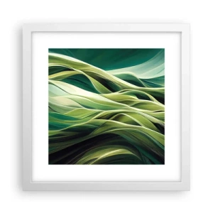 Poster in een witte lijst - Abstract groen spel - 30x30 cm
