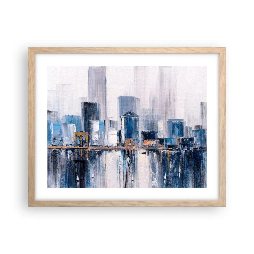 Een poster in een licht eiken lijst - New Yorkse impressie - 50x40 cm