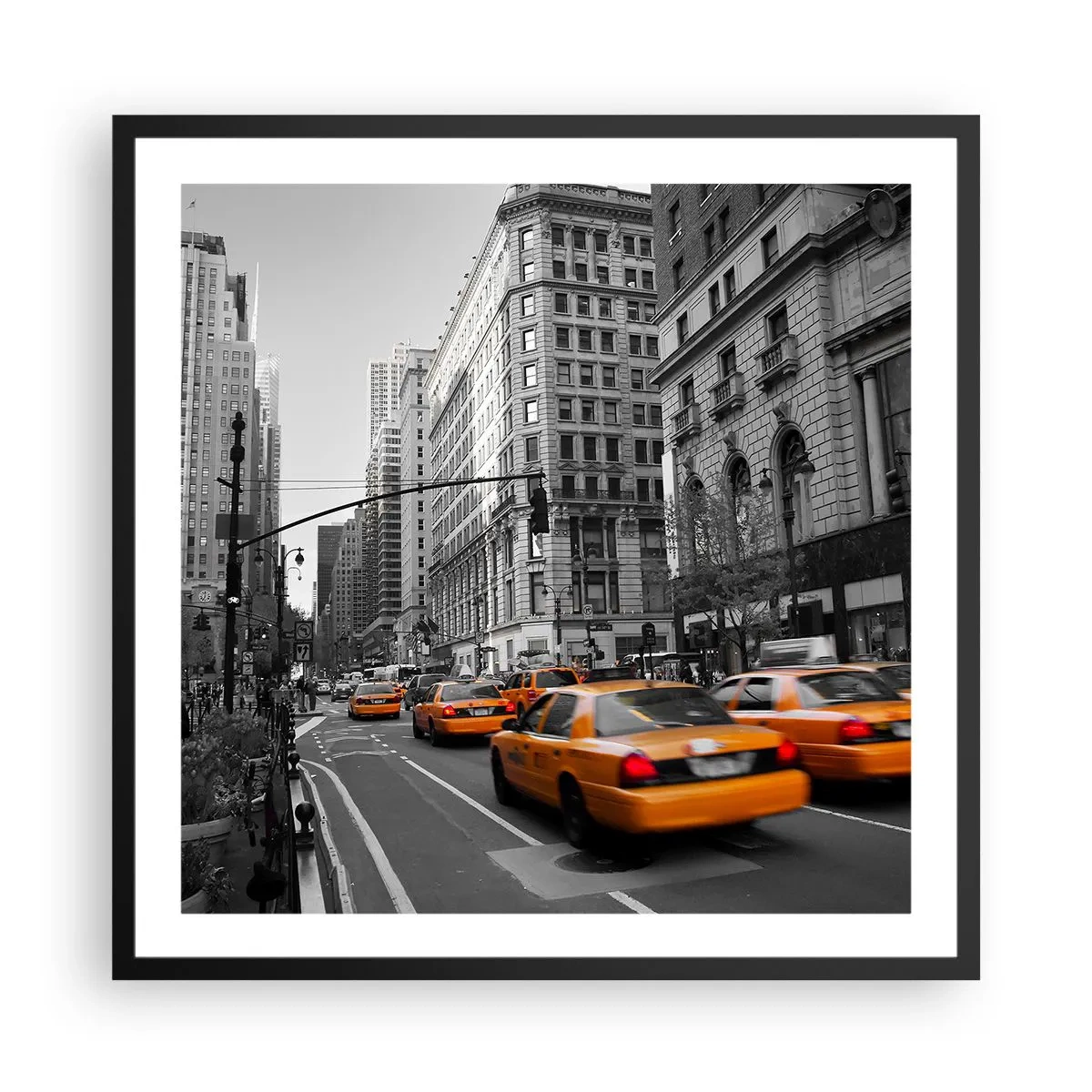 Poster in een zwarte lijst - De zonnen van grote steden - 60x60 cm