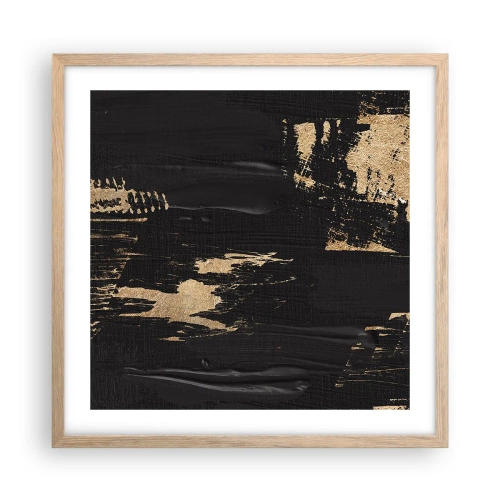 Een poster in een licht eiken lijst - Spoor van aanraking - 50x50 cm