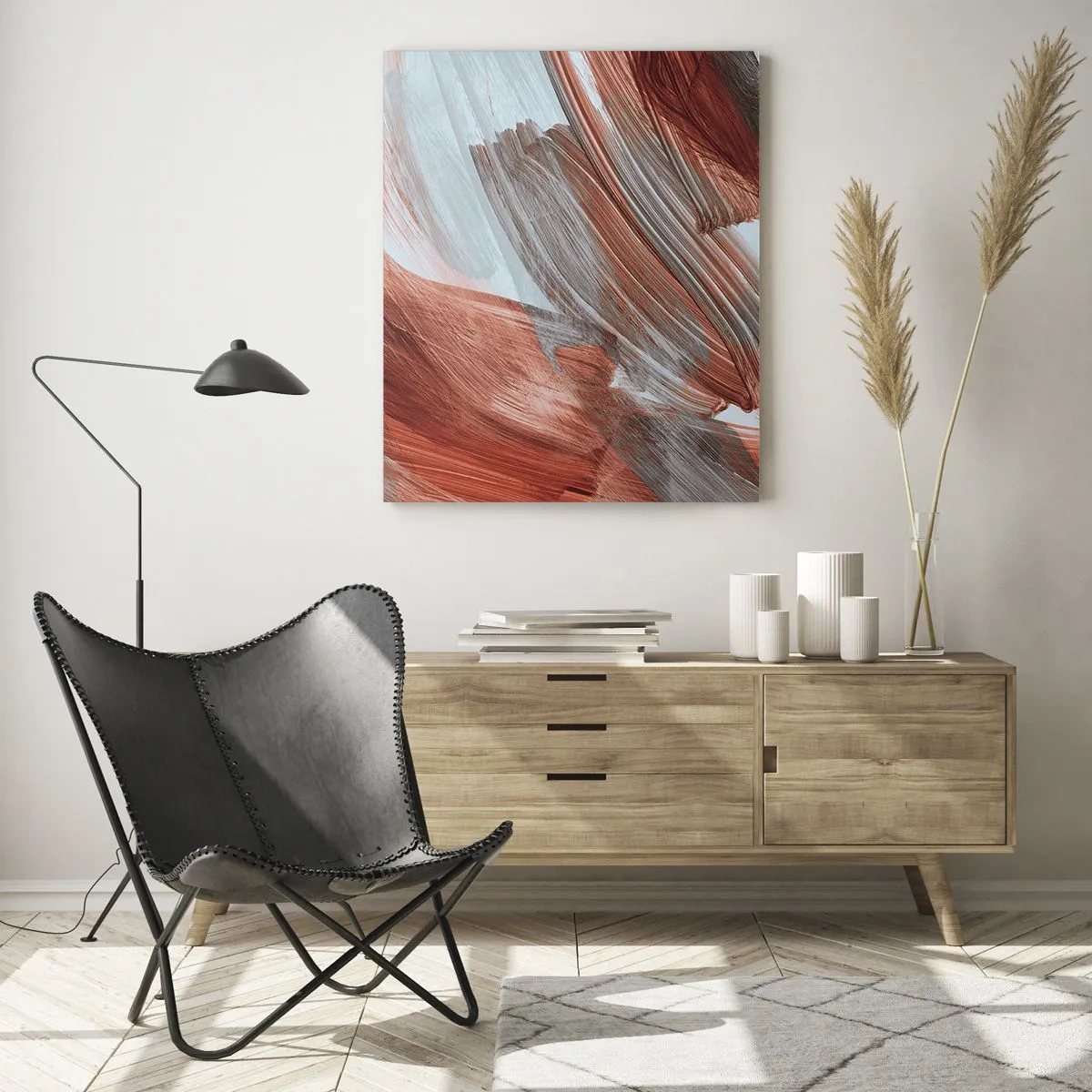Schilderen op glas - Herfst en winderige abstractie - 50x70 cm