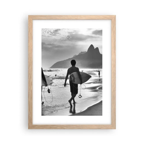 Een poster in een licht eiken lijst - Enkele golf samba - 30x40 cm