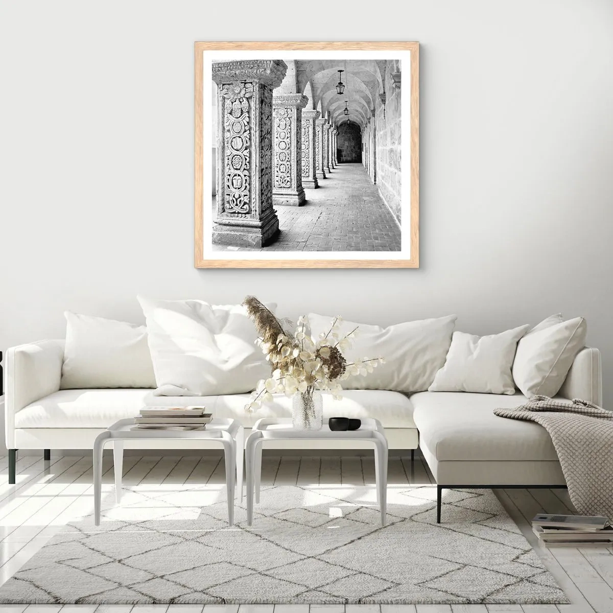 Een poster in een licht eiken lijst - En waar naar toe….? - 50x50 cm