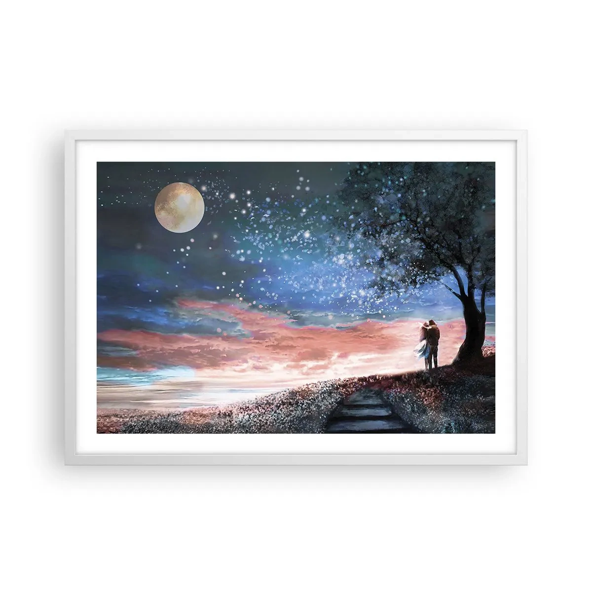 Poster in een witte lijst - Een sterrenspektakel - 70x50 cm