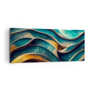 Schilderen op canvas - Meanders van blauw - 100x40 cm