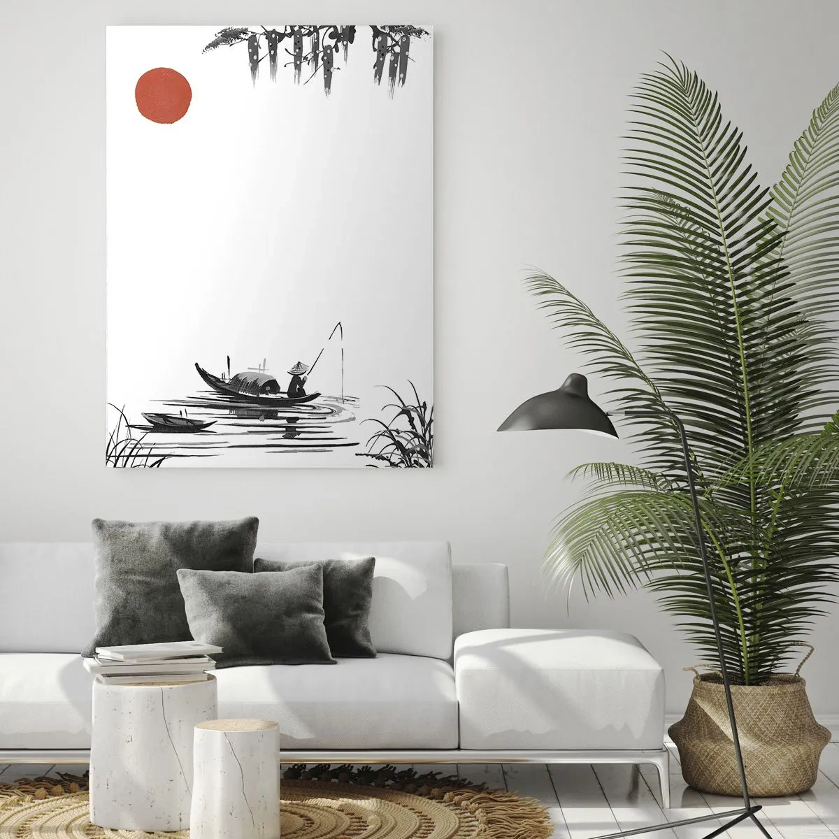 Schilderen op glas - Aziatische middag - 50x70 cm