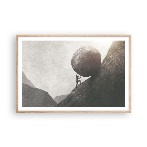 Een poster in een licht eiken lijst - Ik geloof tegen alle hoop in - 91x61 cm