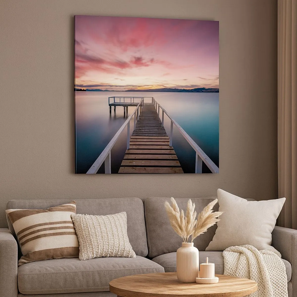 Schilderen op canvas - De zachte vlam van de avond - 30x30 cm